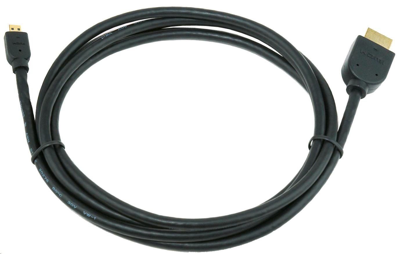 GEMBIRD HDMI na HDMI Micro 1,8 m kábel (v1.3, M/M, tienené, pozlátené kontakty)