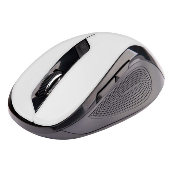 Myš C-TECH WLM-02, čiernobiela, bezdrôtová, 1600DPI, 6 tlačidiel, USB nano prijímač