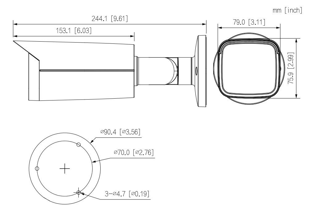 Dahua IPC-HFW5241T-ASE-0280B-S3, IP kamera, 2Mpx, Bullet, 1/2.8" CMOS, objektiv 2.8 mm, IR<80, IP67, IK10