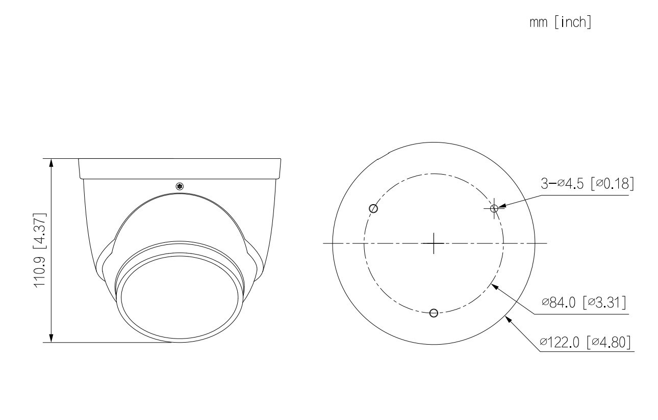 Dahua IPC-HDW3849H-AS-PV-0280B-S4, IP kamera, 8Mpx, Eyeball, 1/2.8" CMOS, objektiv 2.8 mm, IR/LED<30, IP67