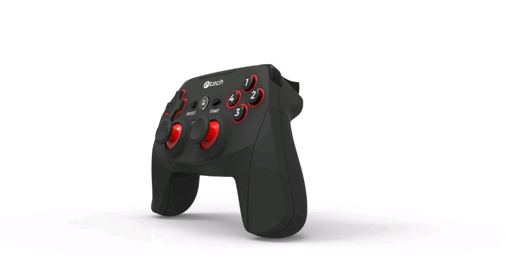 C-TECH Gamepad Khort pro PC/PS3/Android, 2x analog, X-input, vibrační, bezdrátový, USB