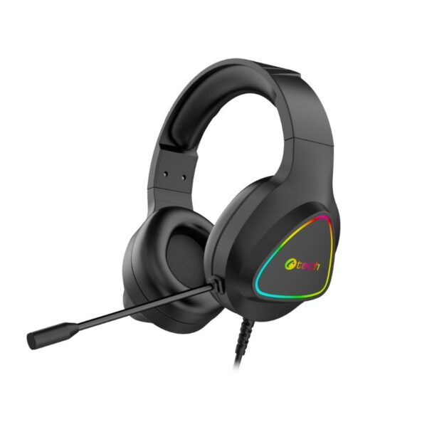 C-TECH Herní sluchátka Midas (GHS-17BK), RGB podsvícení, 3.5mm Jack, černá
