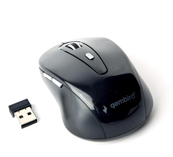 Myš GEMBIRD MUSW-6B-01, čierna, bezdrôtová, USB nano prijímač