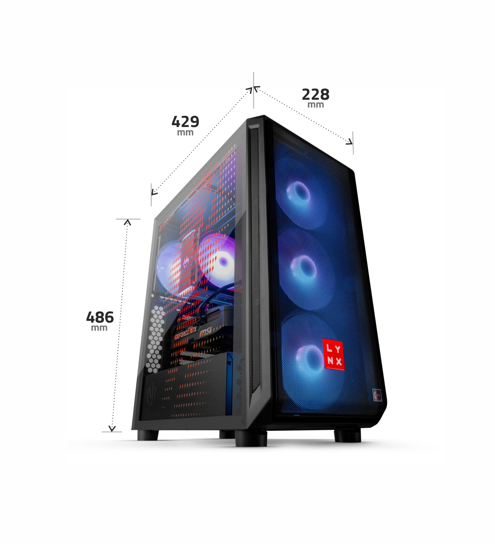 LYNX Dynamo Eclot Ryzen 7 7800X3D 32GB 1T SSD NVMe RTX 5070 12G W11 Home