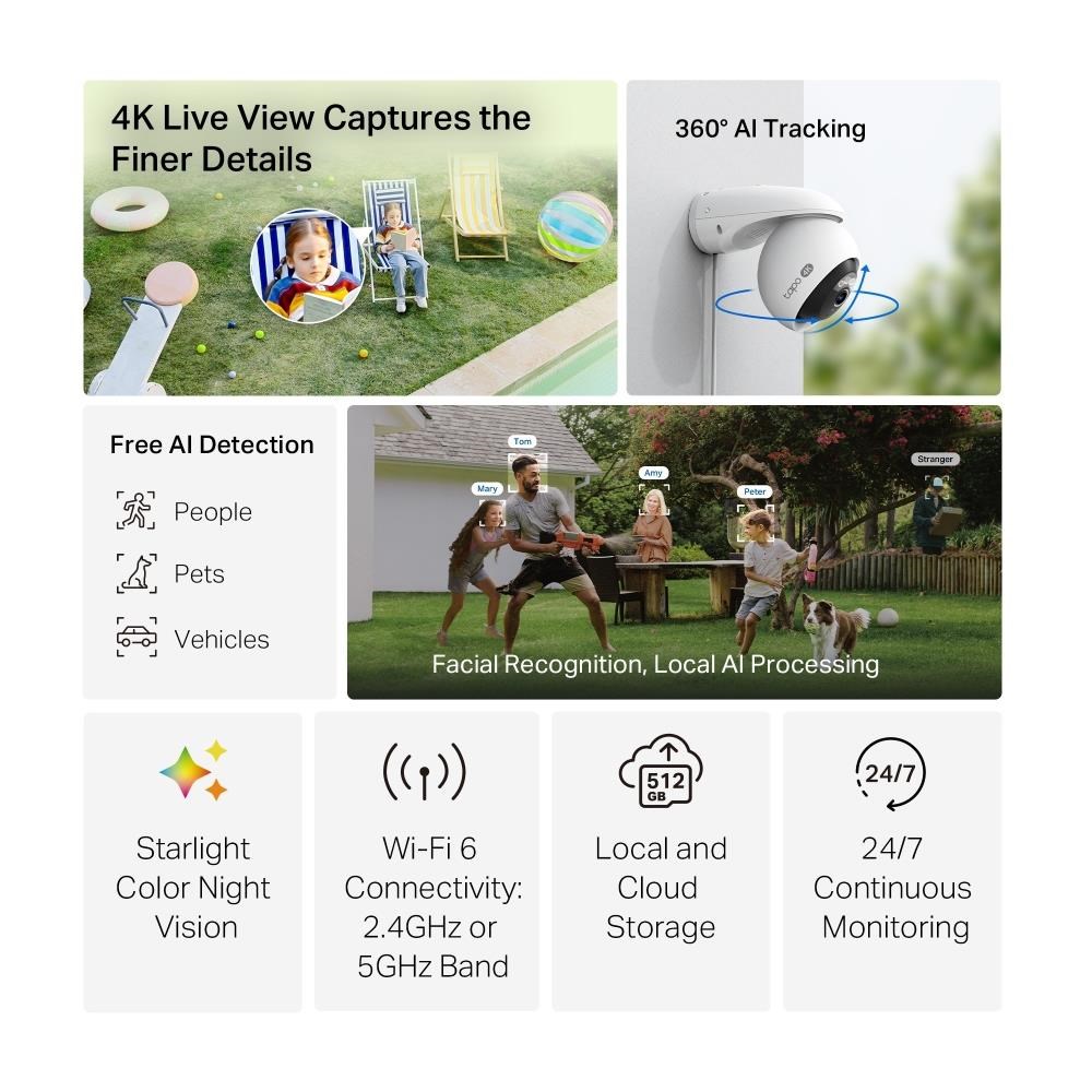 TP-Link Tapo C560WS venkovní-outdoor kamera (8MP, 4K 2160p, WiFi, IR 30m, microSD card)