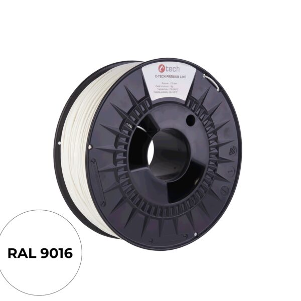 C-TECH Filament  PREMIUM LINE TPU 90A flexibilní dopravní bílá RAL9003