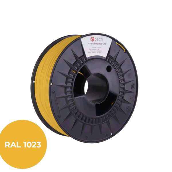 C-TECH Filament  PREMIUM LINE TPU 90A flexibilní dopravní žlutá RAL1023