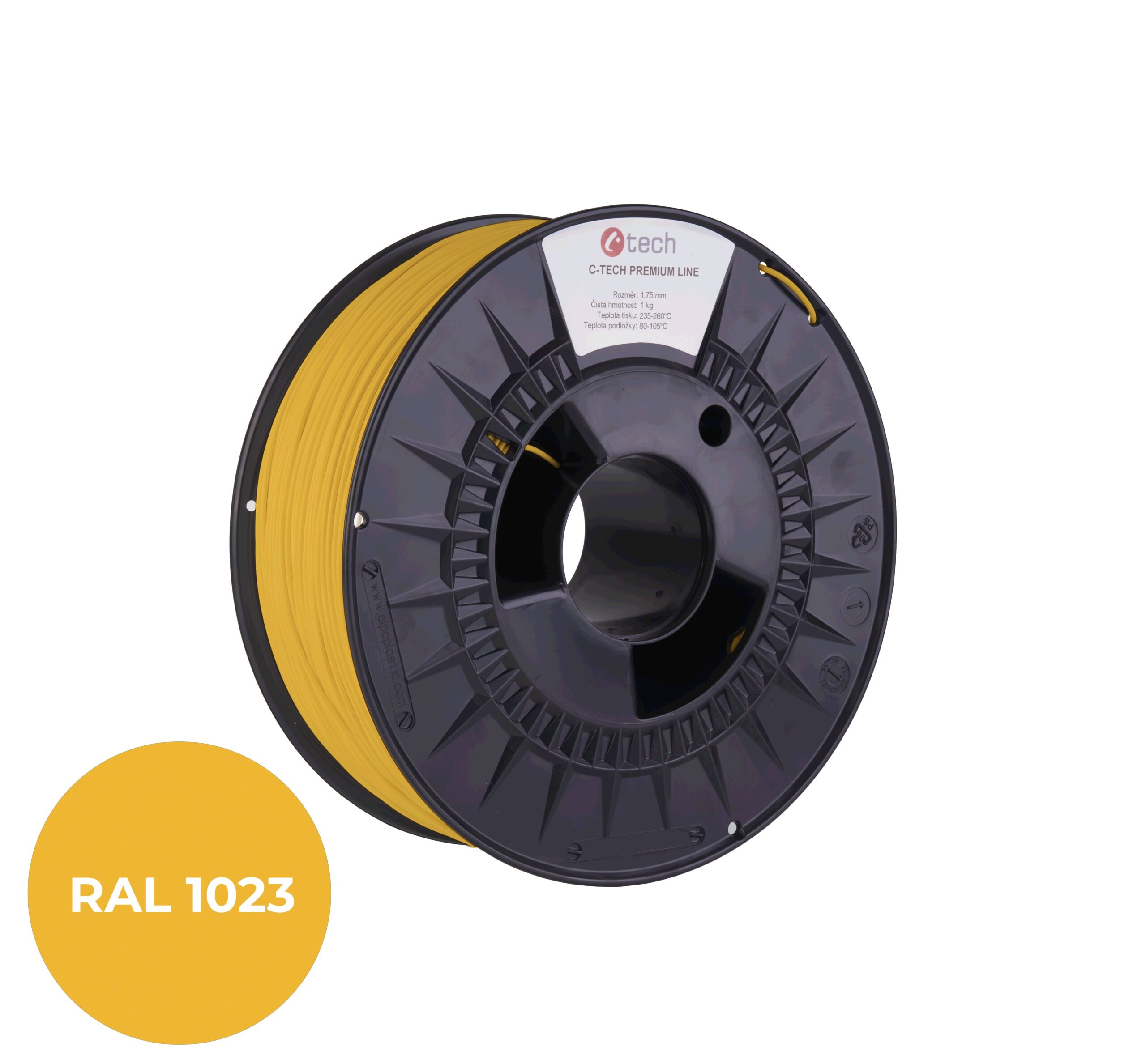 C-TECH Filament PREMIUM LINE TPU 90A flexibilní dopravní žlutá RAL1023