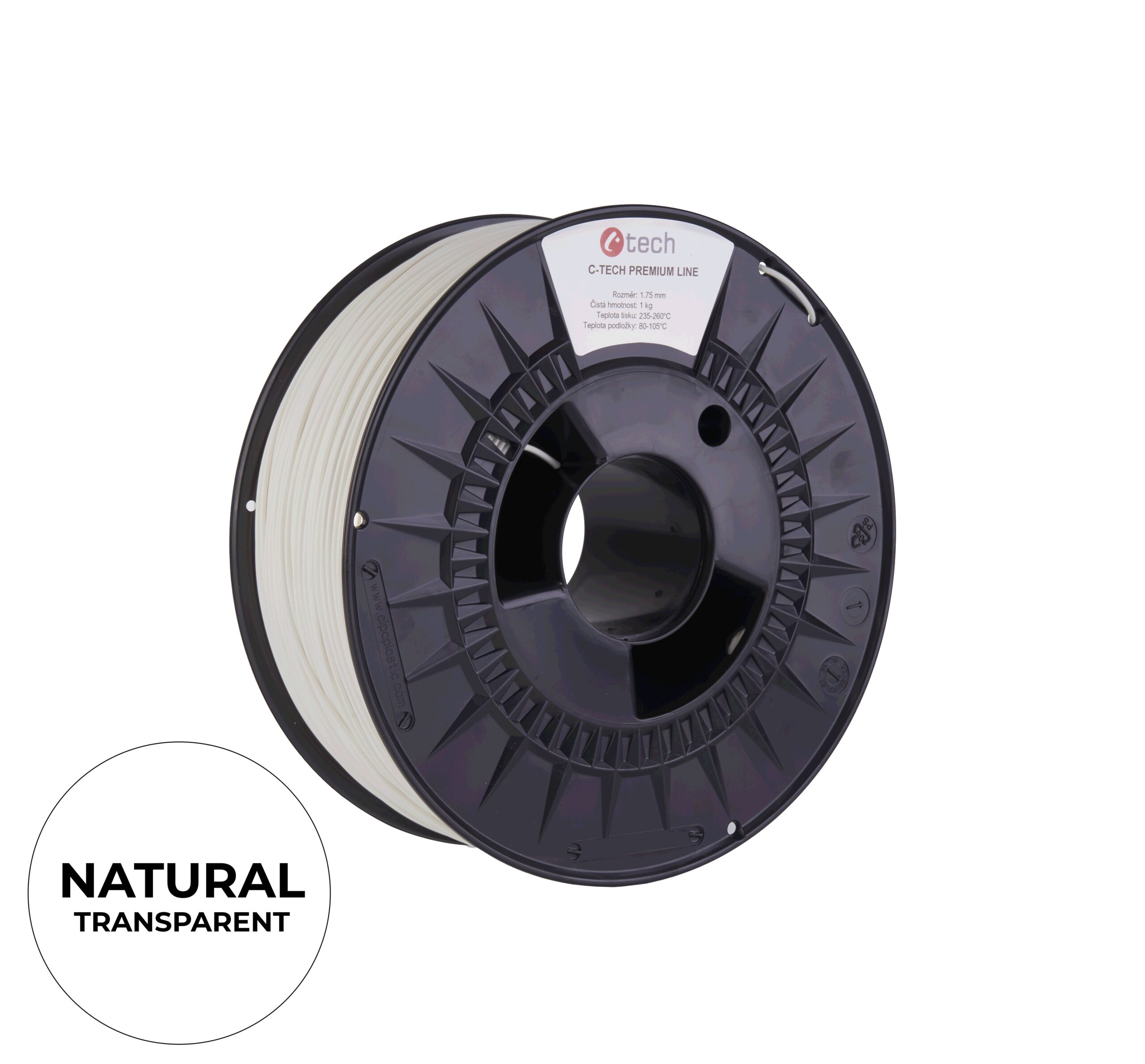 C-TECH Filament PREMIUM LINE TPU 90A flexibilní natural 1,75mm