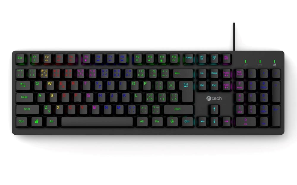 C-TECH Klávesnice Riven, Drátová USB, černá