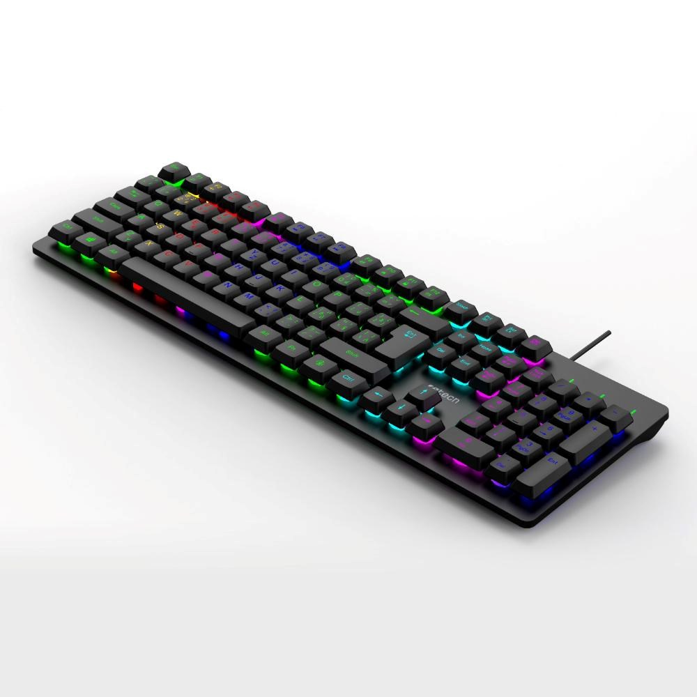 C-TECH Klávesnice Riven, Drátová USB, černá