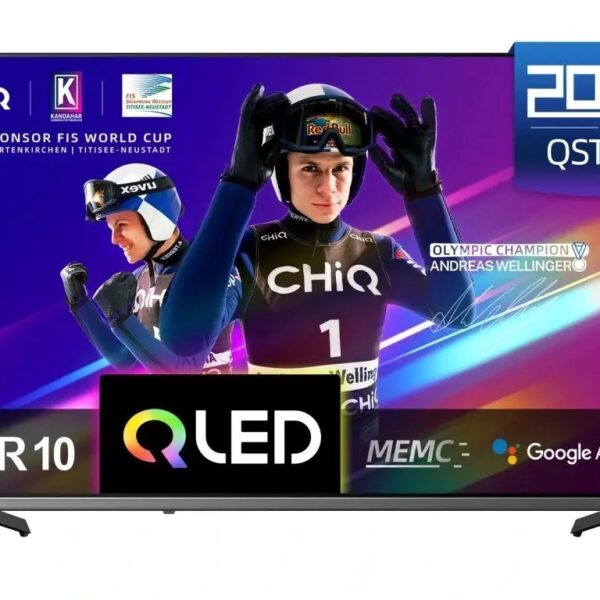 CHiQ U43QST TV 43", UHD, QLED, ultratenká, Google TV, DLG 120 Hz, Dolby Audio, Frameless, metalická