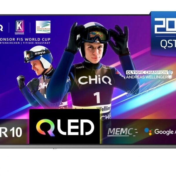 CHiQ U55QST TV 55", UHD, QLED, ultratenká, Google TV, DLG 120 Hz, Dolby Audio, Frameless, metalická
