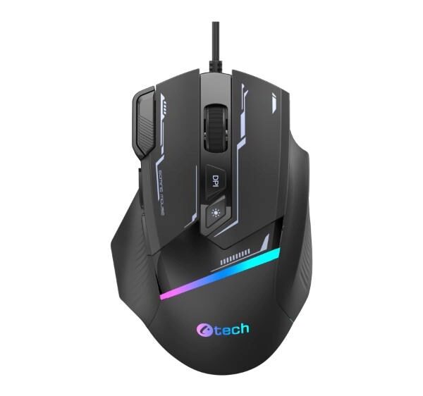 C-TECH Herní myš Zyra, USB, RGB, černá