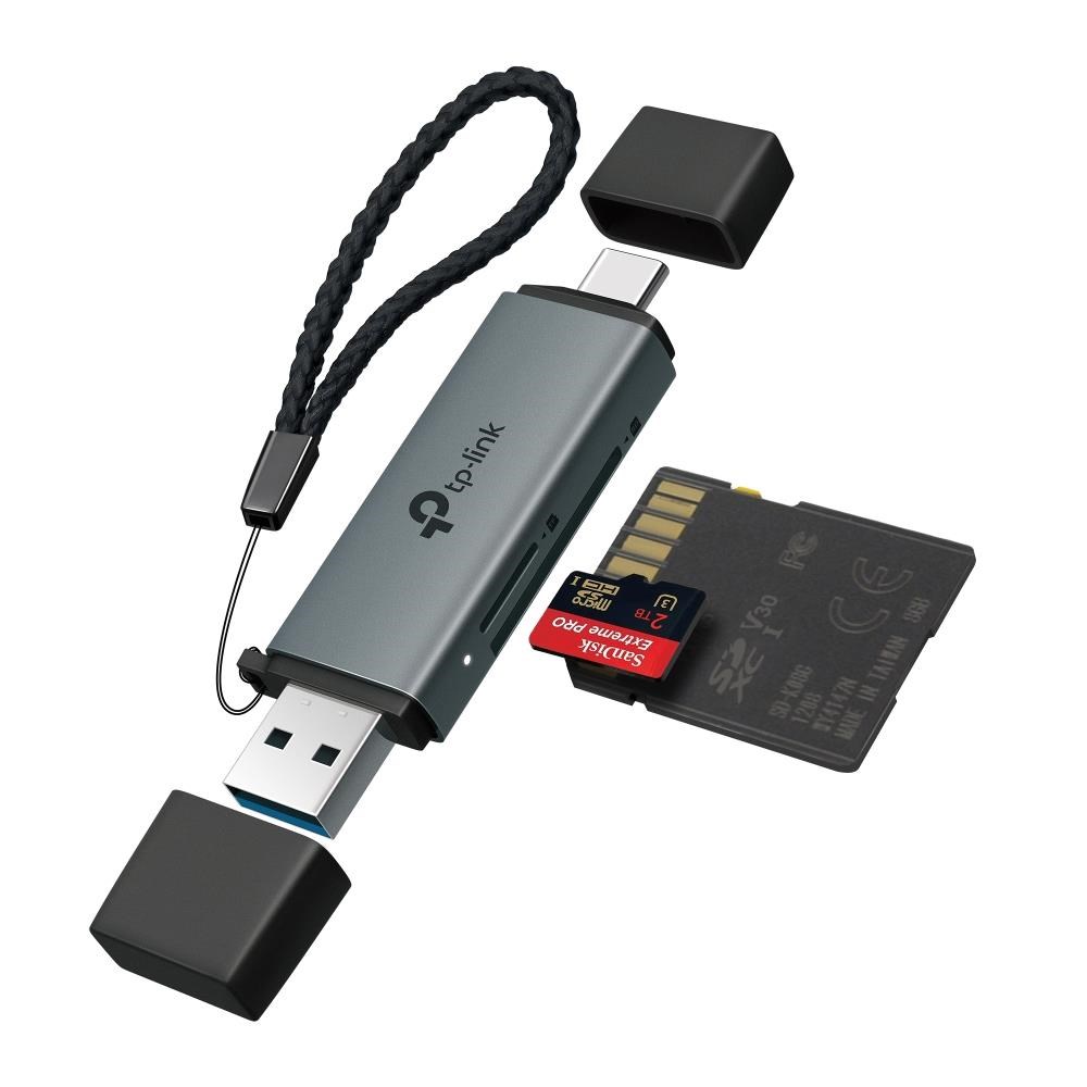 TP-Link UA430D čtečka karet (1xUSB-C3.2Gen1,1xUSB-A3.2Gen1,1xmicroSD,1xSD)