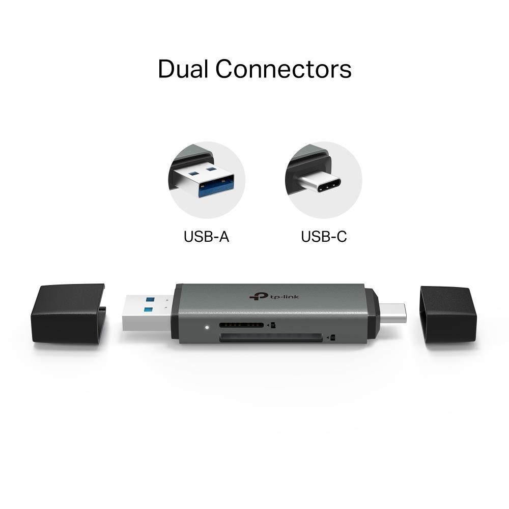 TP-Link UA430D čtečka karet (1xUSB-C3.2Gen1,1xUSB-A3.2Gen1,1xmicroSD,1xSD)