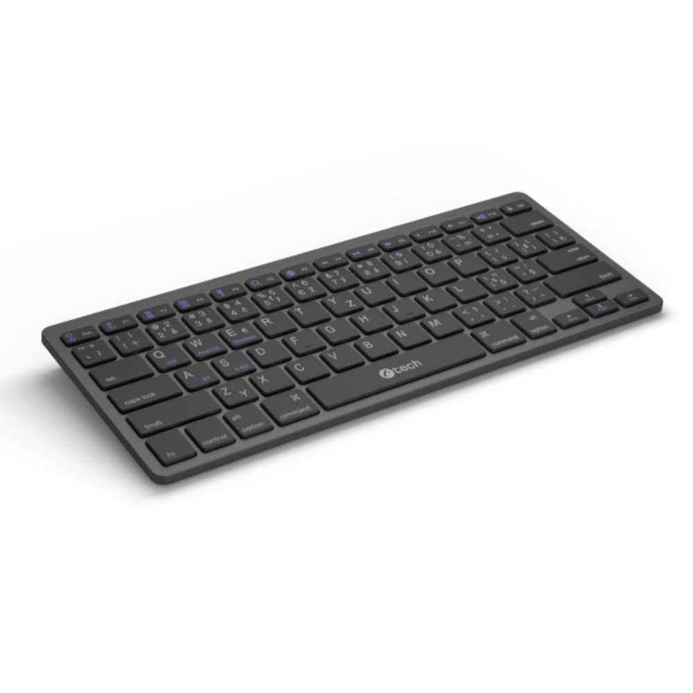 C-TECH Klávesnice KB-120S Dual mode, bezdrátová, BT5.0 + 2,4GHz, USB nano receiver, CZ/SK