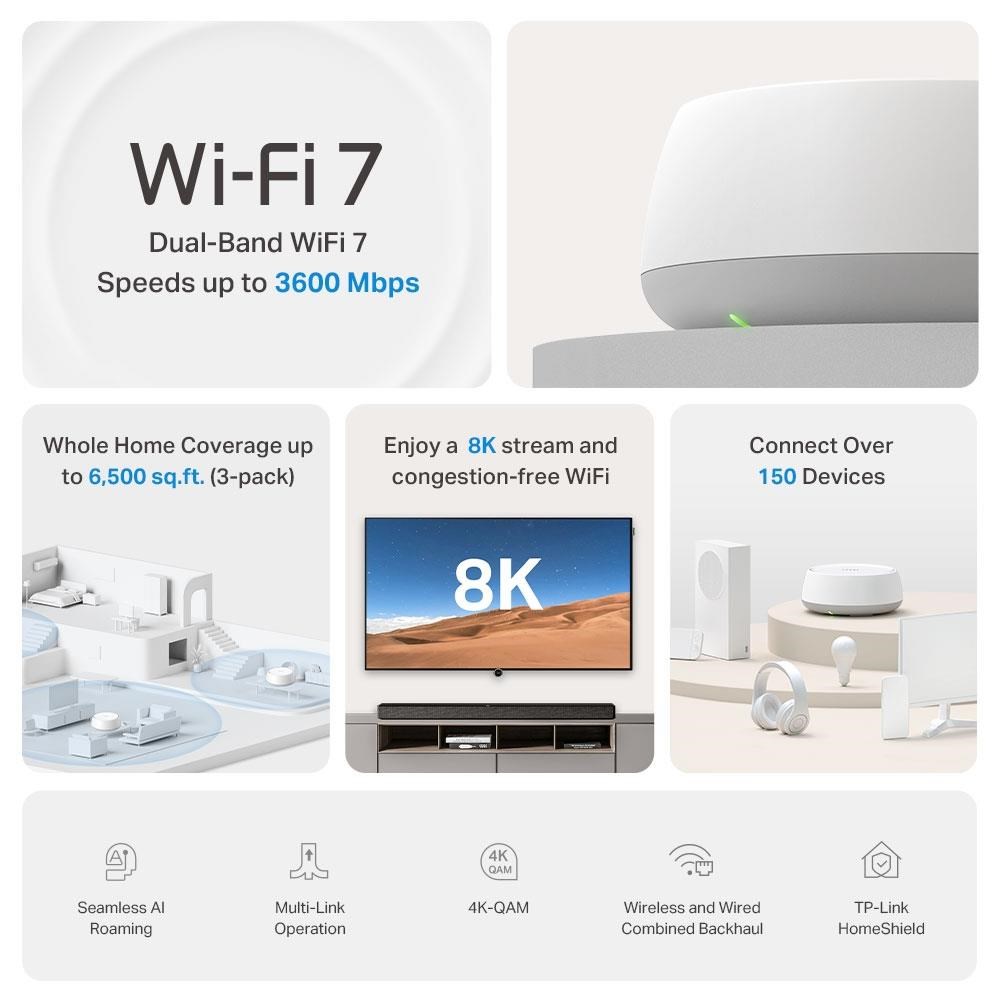 BAZAR - TP-Link Deco BE22(2-pack) WiFi7 Mesh (BE3600,2,4GHz/5GHz,2xGbELAN/WAN) - rozbaleno